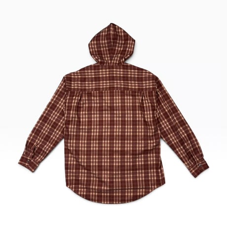 坩堝 (RUTSUBO) | SHADOW PLAID HOODED SHIRT JACKET(RED)