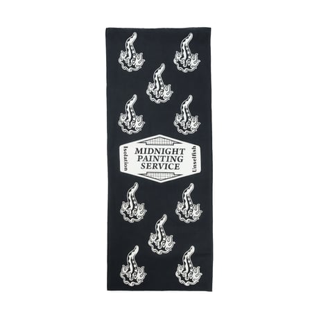 MIDNIGHT PAINTING SERVICE| On fire Tenugui (BLACK)