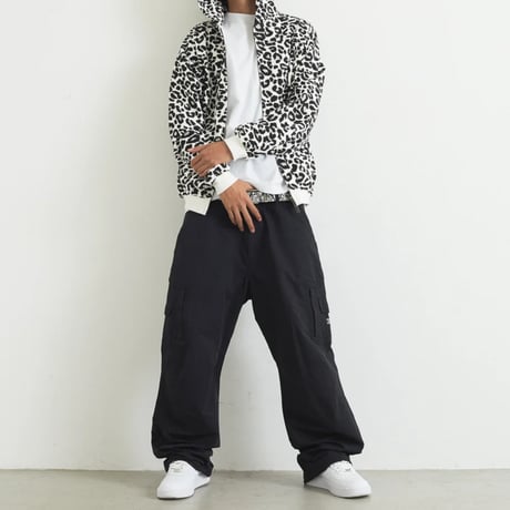 XLARGE | LEOPARD ZIP HOODED SWEATSHIRT(WHITE)