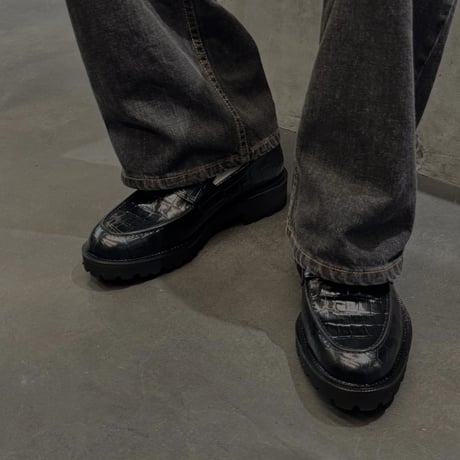 The Kenford Fineshoes | NEW CLASSIC COIN LOAFERS(MENS/BLACK CROCODILE)