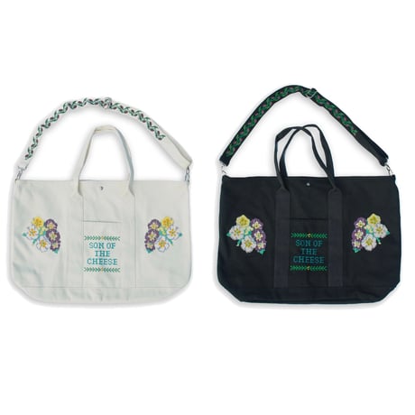 SON OF THE CHEESE | Flower Cross Stitch Bag (2 Color)