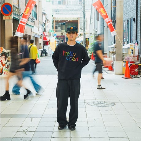 pretty good | Pre Crew Sweat -THE BE-SHARE Limited-  (BLACK)