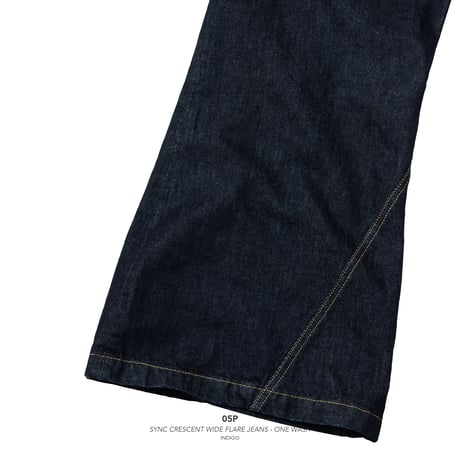 GOOPiMADE |  05P-SYNC CRESCENT WIDE FLARE JEANS ONE WASH (indigo)