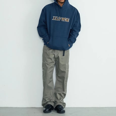 XLARGE | STANDARD LOGO HOODED SWEATSHIRT(NAVY)