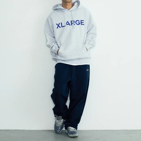 XLARGE | CURSIVE WIDE SWEAT PANTS(NAVY)