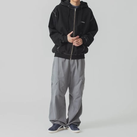 XLARGE | RHINESTONE OG ZIP HOODED SWEAT SHIRT(BLACK)