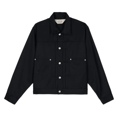 BRAIN DEAD | SERGE WOOL TRUCKER JACKET (BLACK)