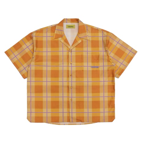 Sauras Being |  S/S ALOHA SHIRTS / CHECK (MUSTARD)