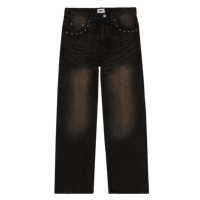 OBEY | STUDDED BOXCAR STRAIGHT LEG DENIM (BLACK RUST WASH)