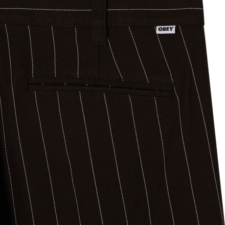 OBEY | DEAN STRIPE PLEATED PANT (CARBON PINSTRPE)