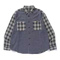 XLARGE | PLAID PANEL L/S SHIRT(NAVY)