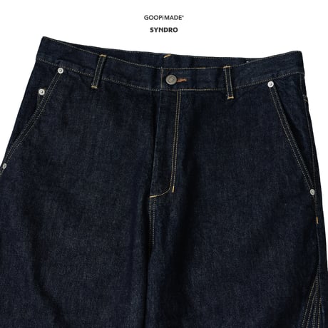 GOOPiMADE |  05P-SYNC CRESCENT WIDE FLARE JEANS ONE WASH (indigo)