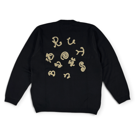 坩堝 (RUTSUBO) | JACQUARD ART CARDIGAN（RUTSUBO × aimi odawara） (BLACK)