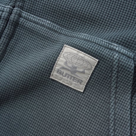 Butter Goods| Faded Waffle Zip-Thru Hood (Black)
