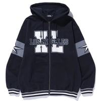 XLARGE | VARSITY ZIP HOODED SWEATSHIRT(BLACK)