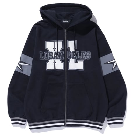 XLARGE | VARSITY ZIP HOODED SWEATSHIRT(BLACK)