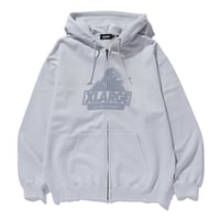 XLARGE | WASHED SLANTED OG ZIP HOODED SWEATSHIRT(GREY)