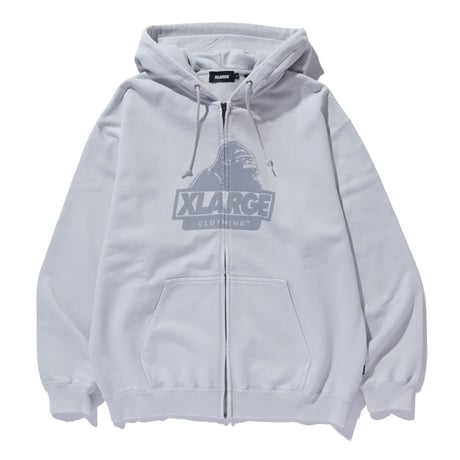 XLARGE | WASHED SLANTED OG ZIP HOODED SWEATSHIRT(GREY)