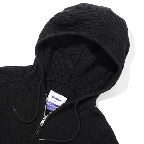 Butter Goods| Dougie Knit Zip-Thru Hood(Black)