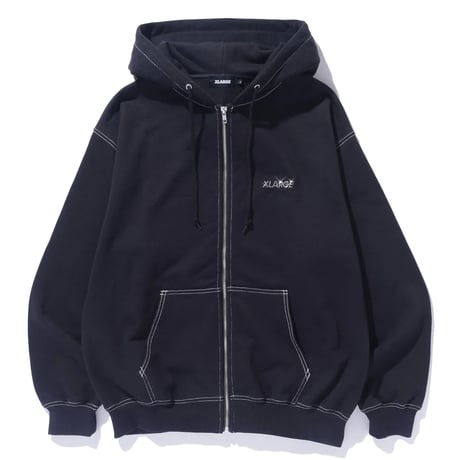 XLARGE | RHINESTONE OG ZIP HOODED SWEAT SHIRT(BLACK)