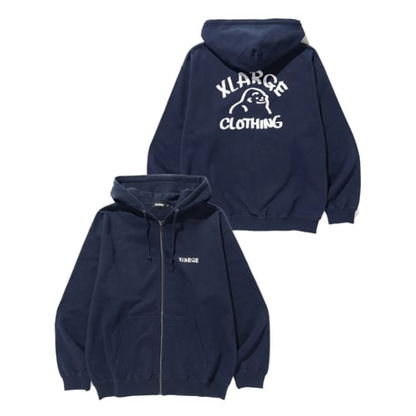 XLARGE | DRAWING OG ZIP HOODED SWEATSHIRT(NAVY)