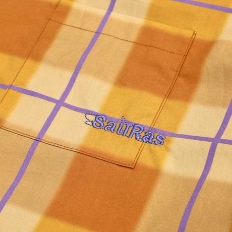 Sauras Being |  S/S ALOHA SHIRTS / CHECK (MUSTARD)