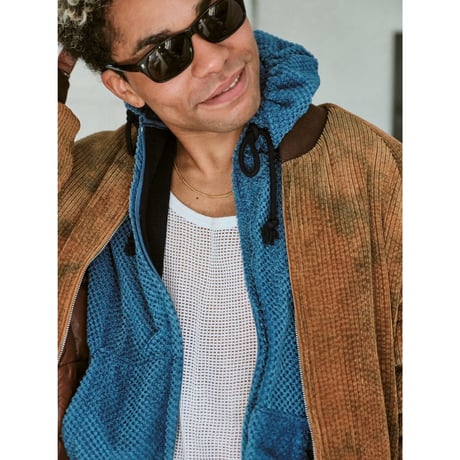 diidii | Reversible Double Raschel Hoodie Light (Blue) Natural Dye