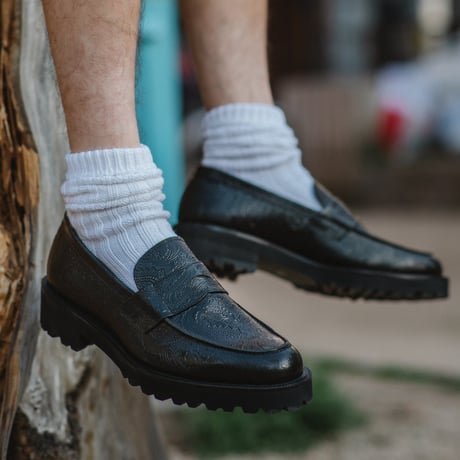 The Kenford Fineshoes | NEW CLASSIC COIN LOAFERS(MENS /BLACK PAISLEY)
