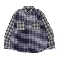 XLARGE | PLAID PANEL L/S SHIRT(NAVY)