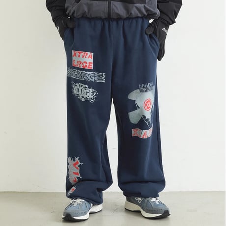 XLARGE | MULTI LOGO SWEATPANTS(NAVY)