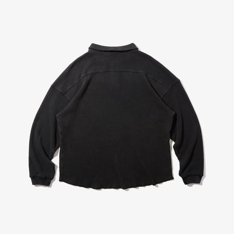 Diaspora skateboards / Waffle L/S Polo (Black)