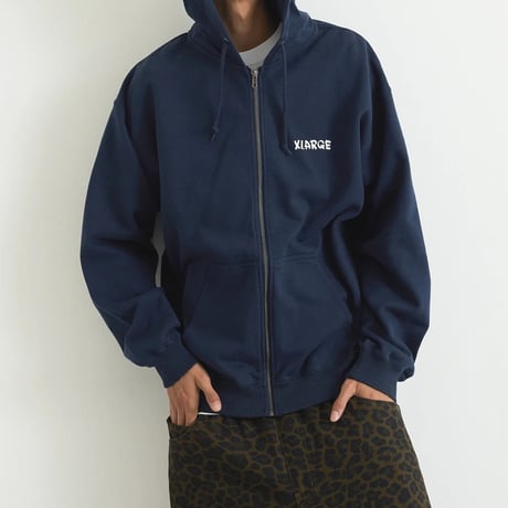 XLARGE | DRAWING OG ZIP HOODED SWEATSHIRT(NAVY)