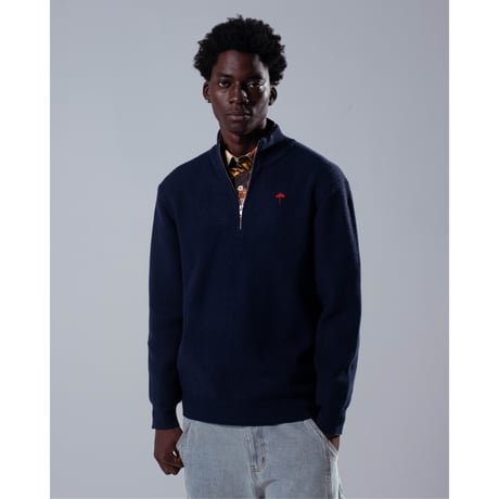 HELAS | CLASSIC QUARTER ZIP KNIT "NAVY"
