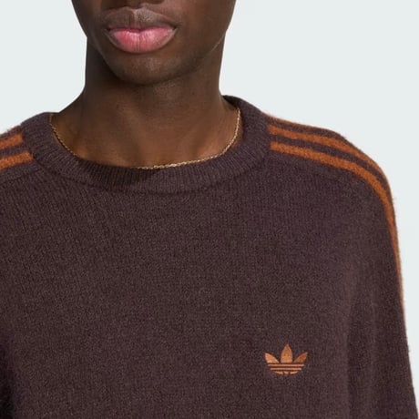 adidas originals | 3 STRIPES FLUFFY KNIT CREW (Aurora Coffee)