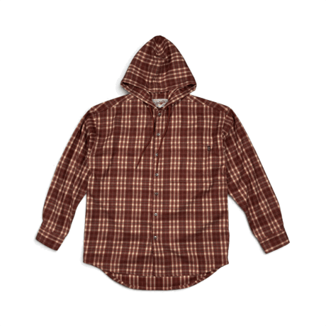坩堝 (RUTSUBO) | SHADOW PLAID HOODED SHIRT JACKET(RED)