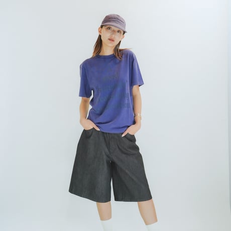 Summaly | "Words" Logo Denim Shorts- Unisex -(Black)