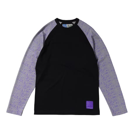 ADWYSD / BUBBLE PRINT RAGLAN L/S SHIRT (BLACK / GREY)