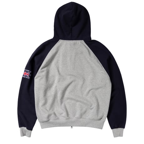ADWYSD / JERSEY RAGLAN ZIP UP HOODIE (HEATHER GREY)