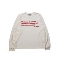 BE-SHARE | Have a nice day waffle L/S TEE(WHITE)