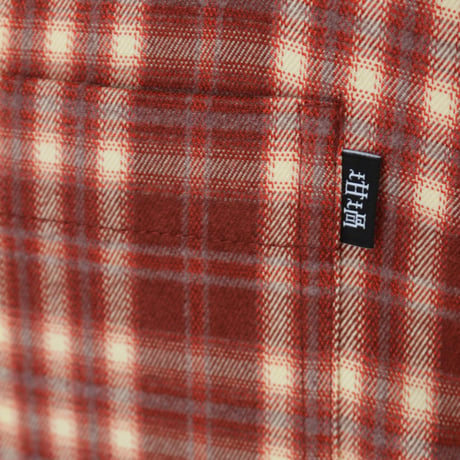 坩堝 (RUTSUBO) | SHADOW PLAID HOODED SHIRT JACKET(RED)