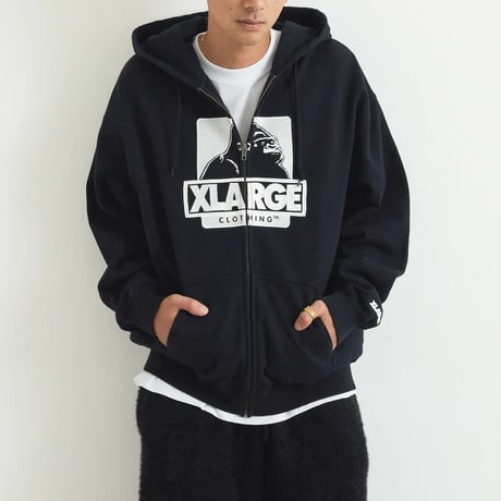 XLARGE | OG ZIP HOODED SWEATSHIRT(BLACK)