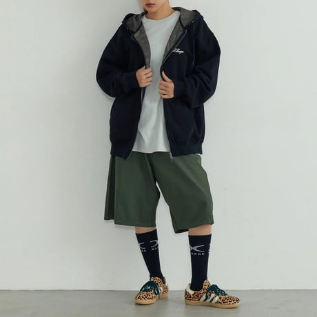 XLARGE | DOUBLE LAYERED ZIP HOODED SWEATSHIRT(BLACK)