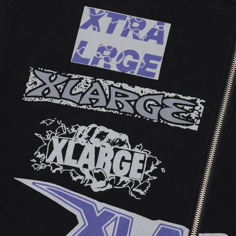 XLARGE | MULTI LOGO ZIP HOODED SWEATSHIRT(ASH)