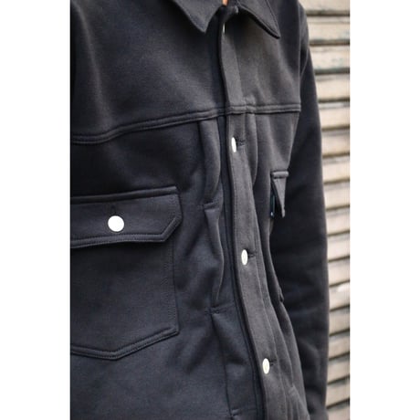 RUSSELL | × BerBerJin Pro Cotton Loopback Terry Sweat Trucker Jacket (BLACK))