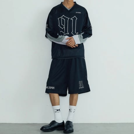 XLARGE | OLD ENGLISH FOOTBALL JERSEY(BLACK)