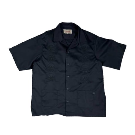 坩堝 (RUTSUBO) | Skull Camp Collar Shirt (Black)