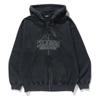 XLARGE | WASHED SLANTED OG ZIP HOODED SWEATSHIRT(BLACK)