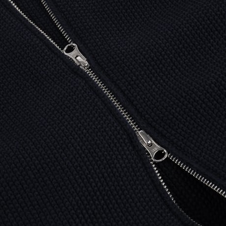 Dime / Knitted Pique Zip Sweater (Navy)