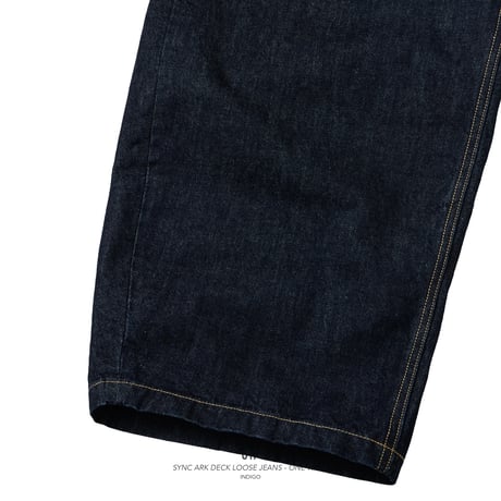 GOOPiMADE |  01P-SYNC ARK DECK LOOSE JEANS ONE WASH (indigo)