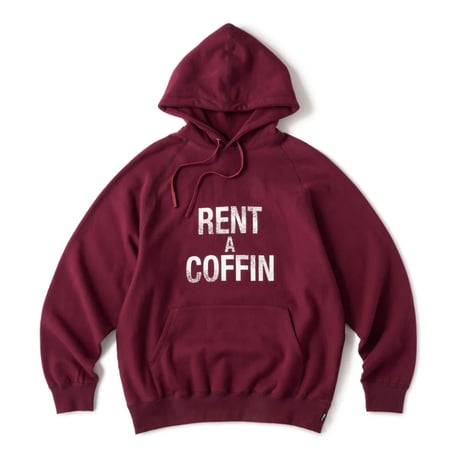 HELLRAZOR / RENT A COFFIN HOODIE (BURGUNDY)